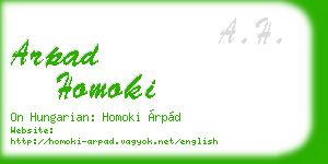 arpad homoki business card