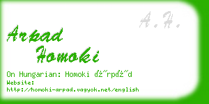 arpad homoki business card